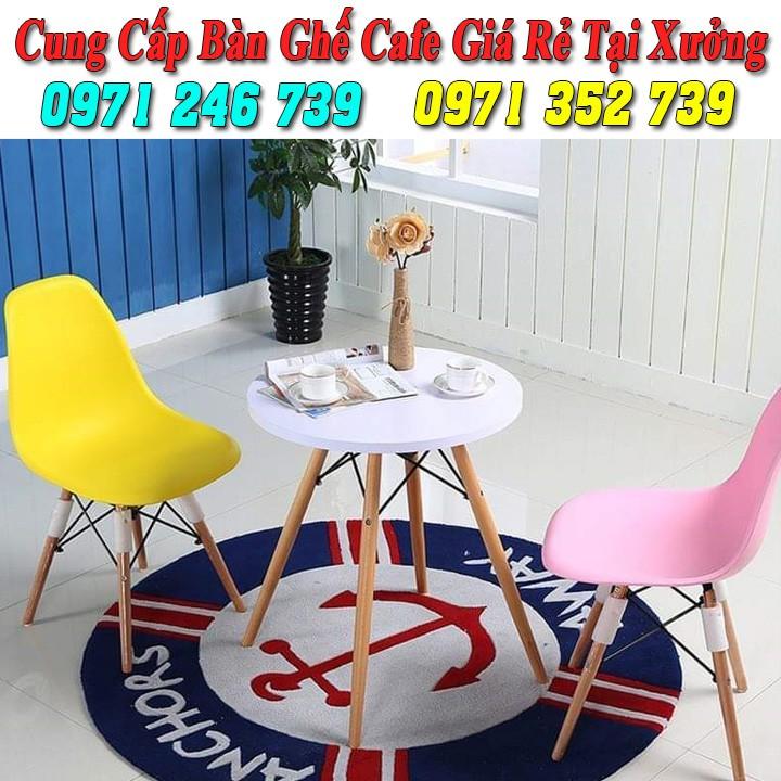 Ghế nhựa chân gỗ - ghế cafe -