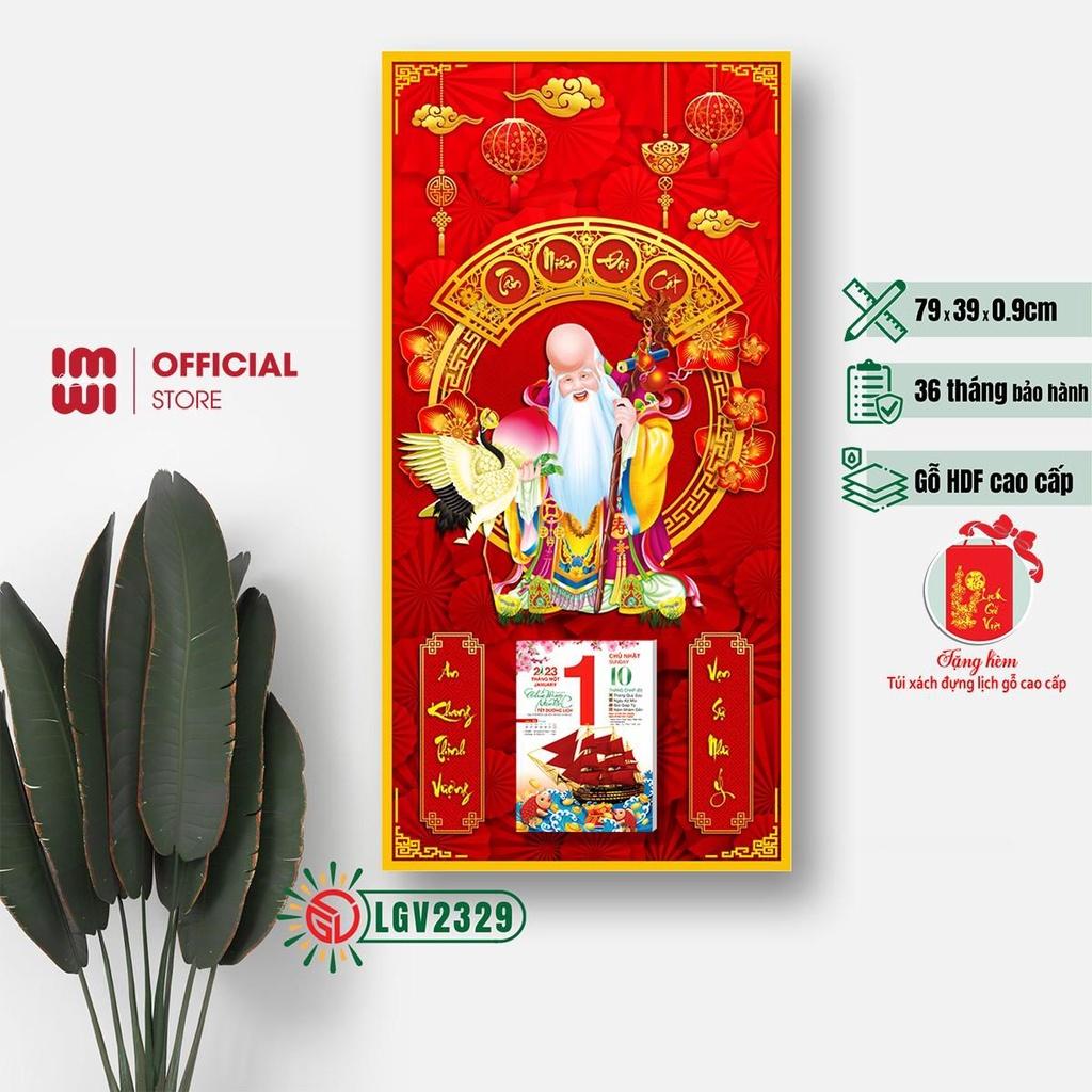 Lịch gỗ treo tường Ông Thọ IMWI LGV2329 - Mẫu mới 2023 cao cấp