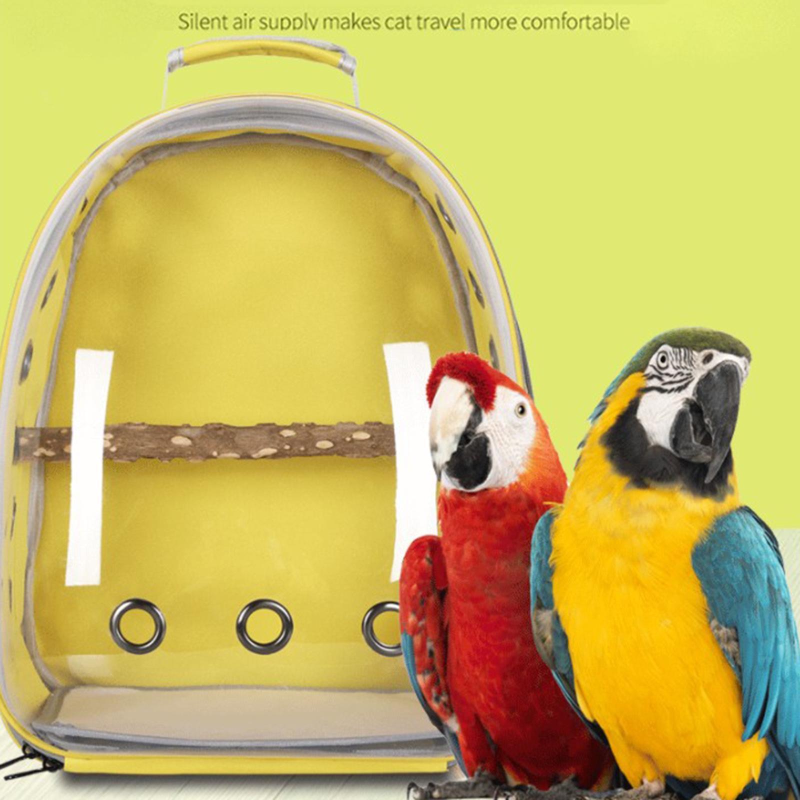 Bird Carrier Cage Shoulder Bag Pet Parrot Backpack Yellow