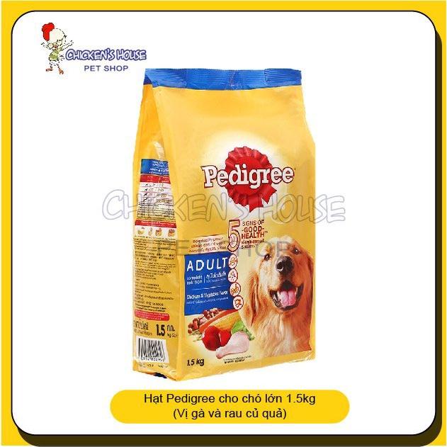 HẠT PEDIGREE Thức ăn khô cho chó lớn dạng hạt vị gà và rau củ 1.5kg (1 túi) DATE 2023