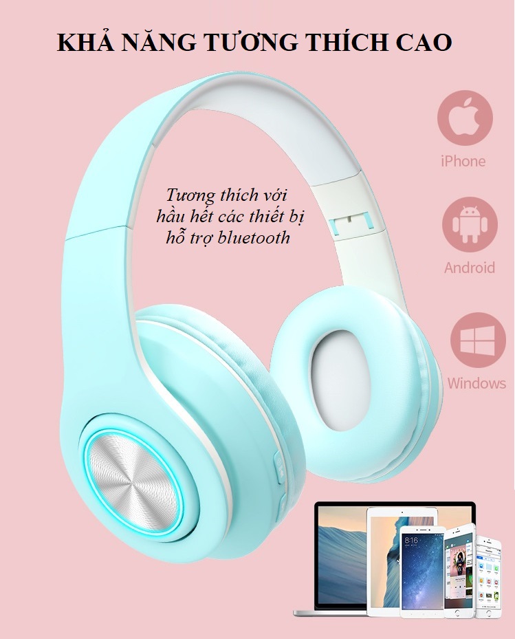 Tai Nghe B.39 Công Nghệ Bluetooth Hiện Đại, Thiết Kế Đèn Led Sang Trọng