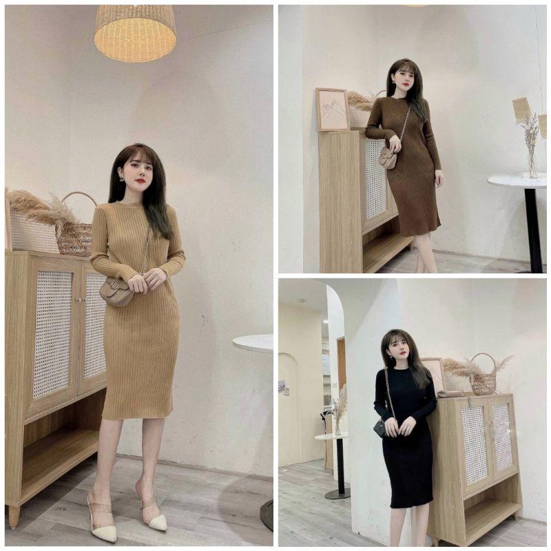 Váy len nữ ôm Body dáng dài qua gối