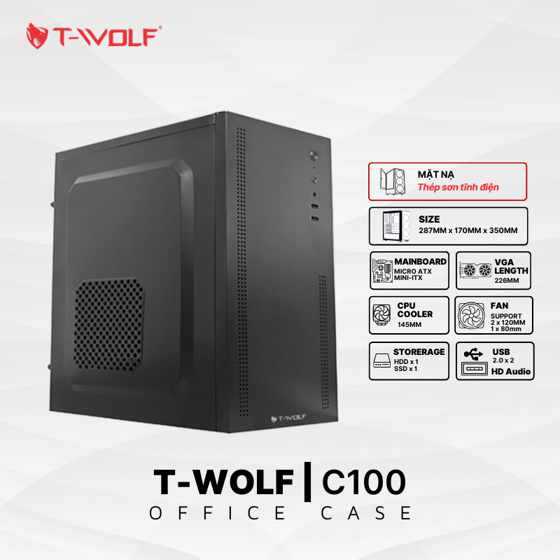 Máy Bộ T-Wolf H61R8S256L22i5-3570 (Case VP/Main H61/CPU i5-3570/Ram DDR3 8GB/SSD 256GB/Nguồn TW-E700W/LCD 22inch/Phím+Chuột) – Hàng Chính Hãng