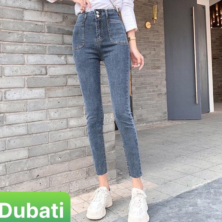 QUẦN JEAN NỮ ÔM DÁNG LƯNG CAO, CHẤT JEAN CO GIÃN PHONG CÁCH HOT TREND MÙA HÈ - DB 81 - DIBATI FASHION