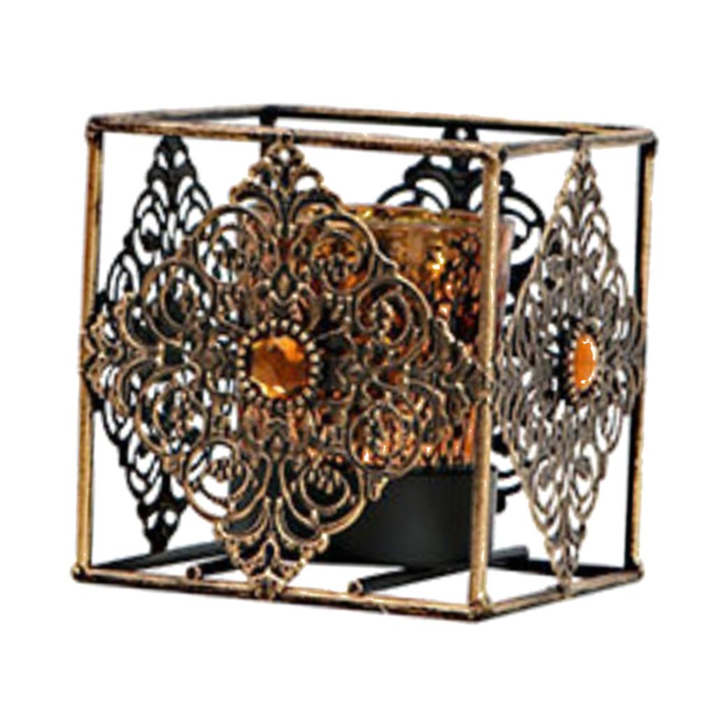 Vintage Metal Glass Tea Light Candle Holder Candlestick Wedding Xmas Decor A