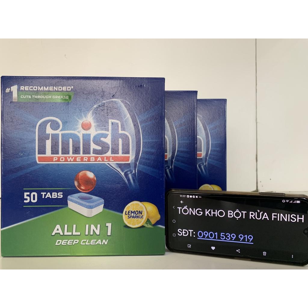 Bột rửa Finish hương chanh 2.5kg - Viên rửa Finish All in one 120V - Nước bóng Finish 750ml - Muối làm mềm nước Finish 1.5kg