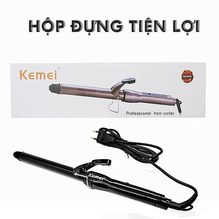 Máy uốn tóc Kemei KM-9942 nóng nhanh điều chỉnh 4 mức nhiệt độ dây điện xoay