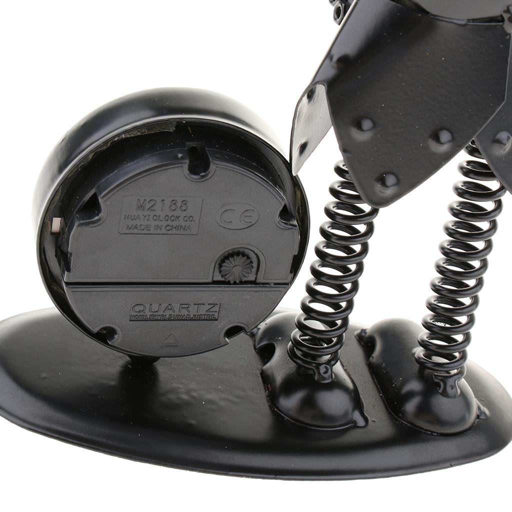 Metal Art Trumpet Player Figure Table Clock Home Table Ornaments Display