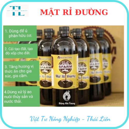 Mật Rỉ Đường Dùng Nuôi Cấy Vi Sinh, Ủ Rác Thải Hữu Cơ, Cải tạo đất, Ủ Phân Chai 1 Lít Sfarm (~1.40Kg)