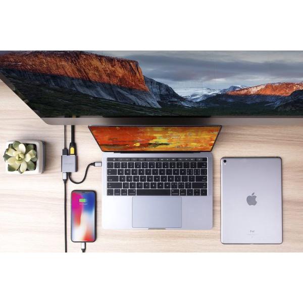 Cổng chuyển HyperDrive HDMI 4K 3in1 USB-C Hub HD259A-Hàng chính hãng.