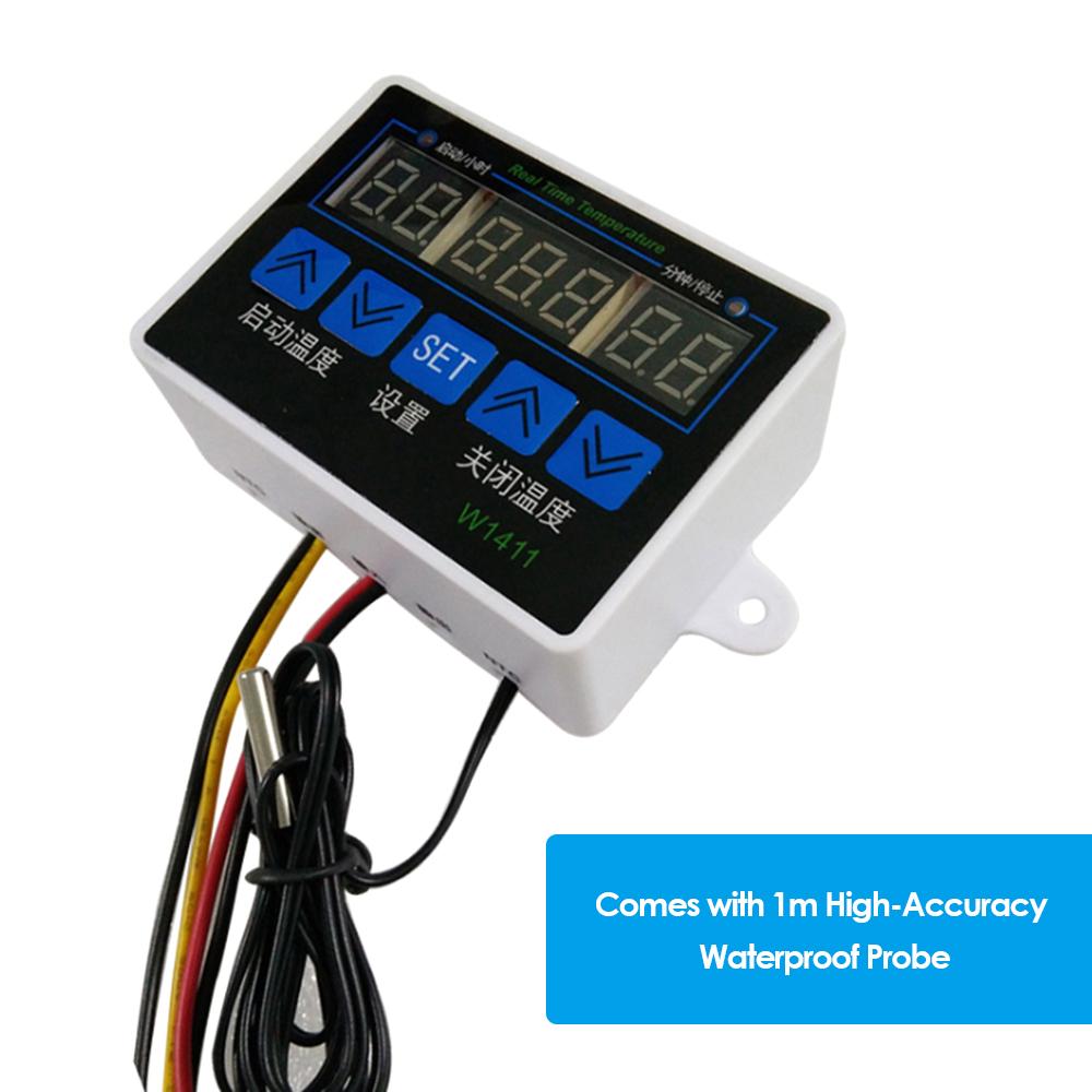 W1411 Intelligent Digital Temperature Controller NTC Sensor Temp Control Thermostat for Freezer Fridge Hatching