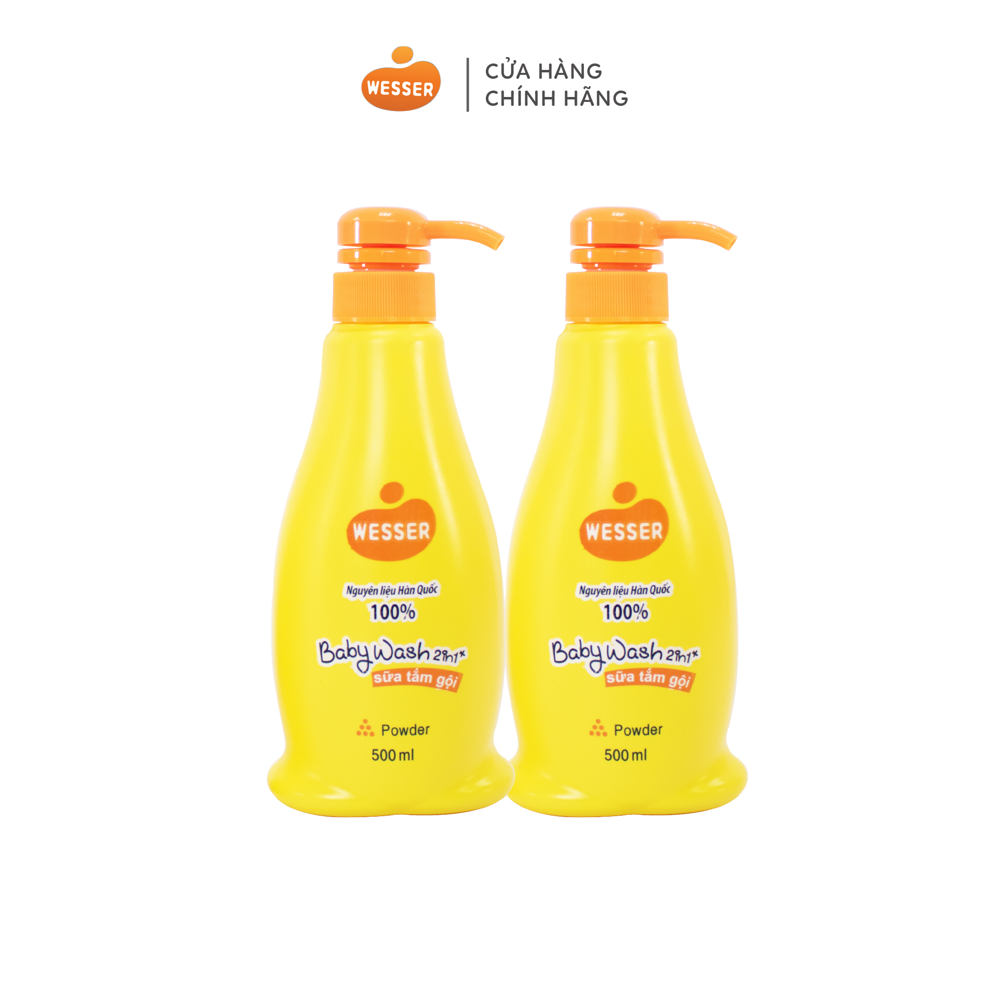 Combo 2 chai sữa tắm gội Wesser 500ml