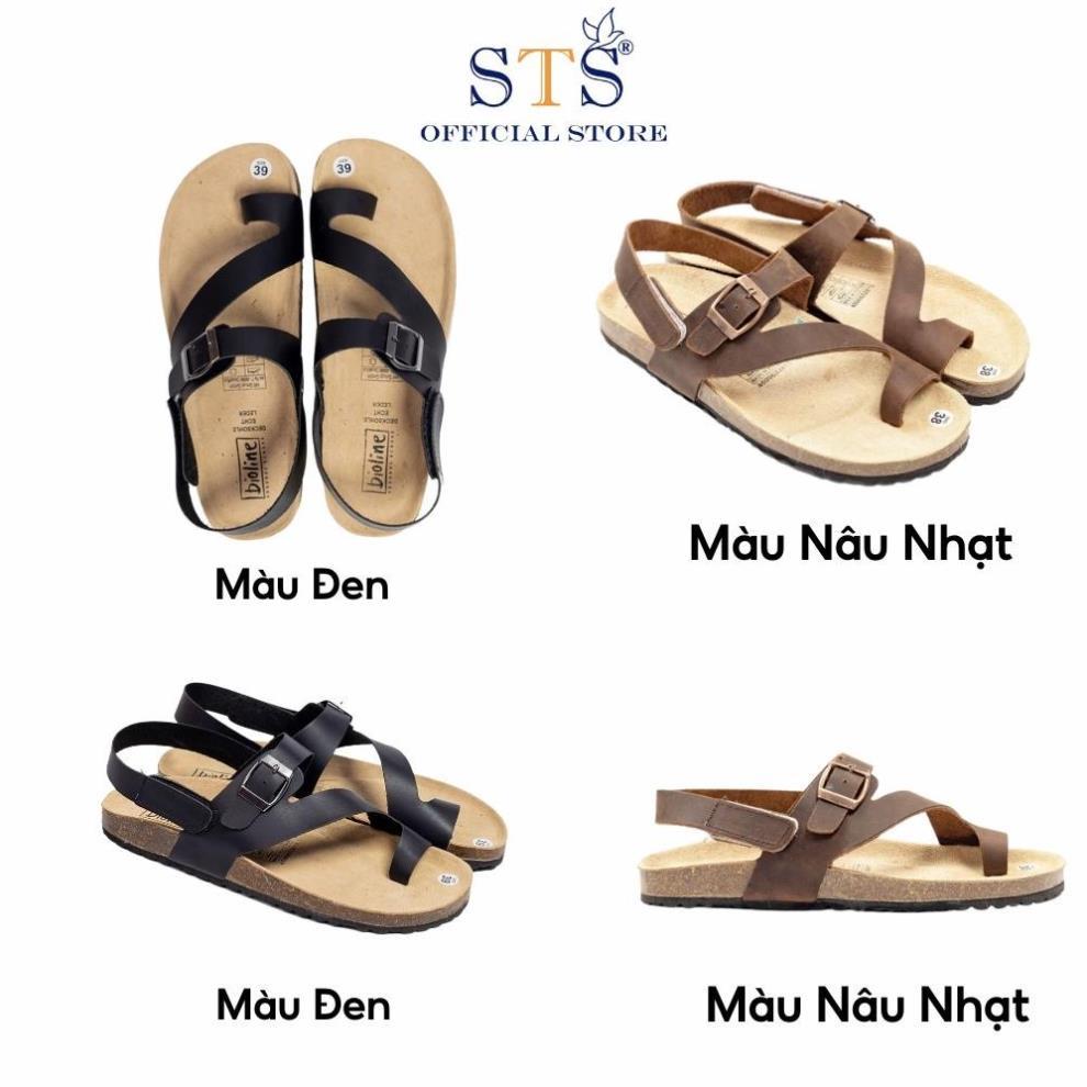 Sandal DA BÒ THẠT NGUYÊN TẤM Quai Xỏ Ngón Khóa Dán hàng cao cấp xuất khẩu ST20 BH 6 THÁNG