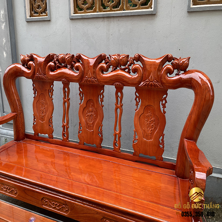 Bàn ghế minh quốc đào gỗ xoan ta tay 12