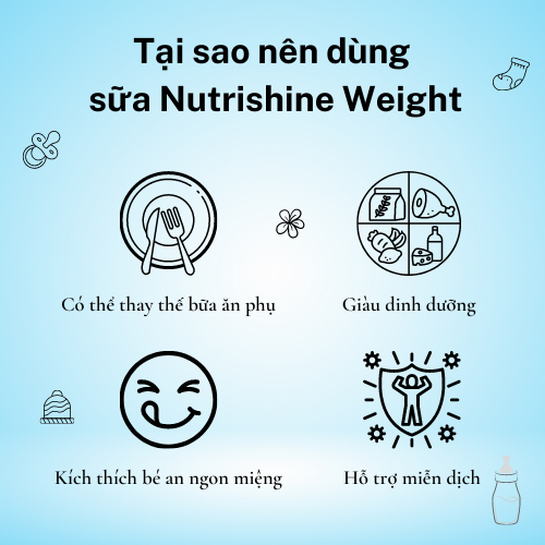 Sữa Tăng cân Nutrishine Weight – Bổ Sung Dinh Dưỡng Tăng Cường Hệ Miễn Dịch (Hộp 900g)