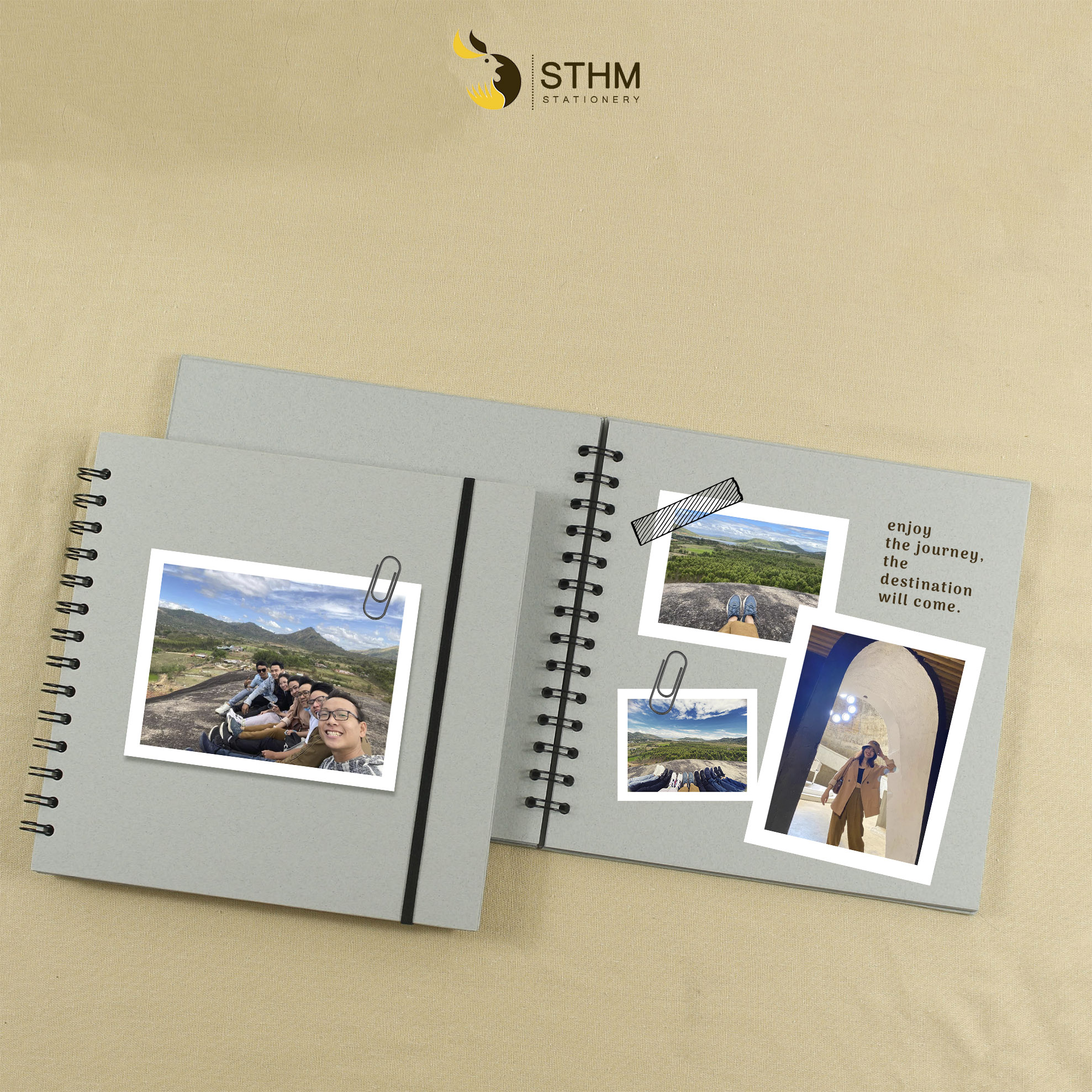 Sổ dán ảnh - Scrapbook 20x20cm 50 trang giấy mỹ thuật cao cấp dày 250gsm - STHM stationery