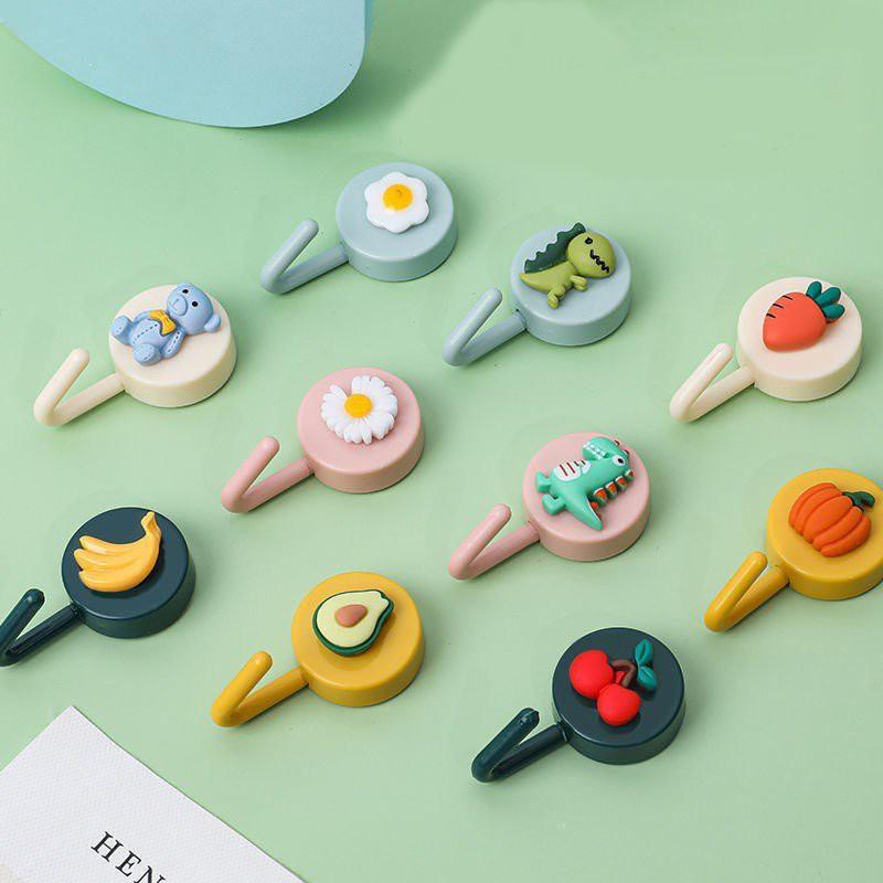 Móc dán treo hình nghộ nghĩnh, Móc treo đồ gắn tường họa tiết hoạt hình đáng yêu đa năng, bám dính chắc bền