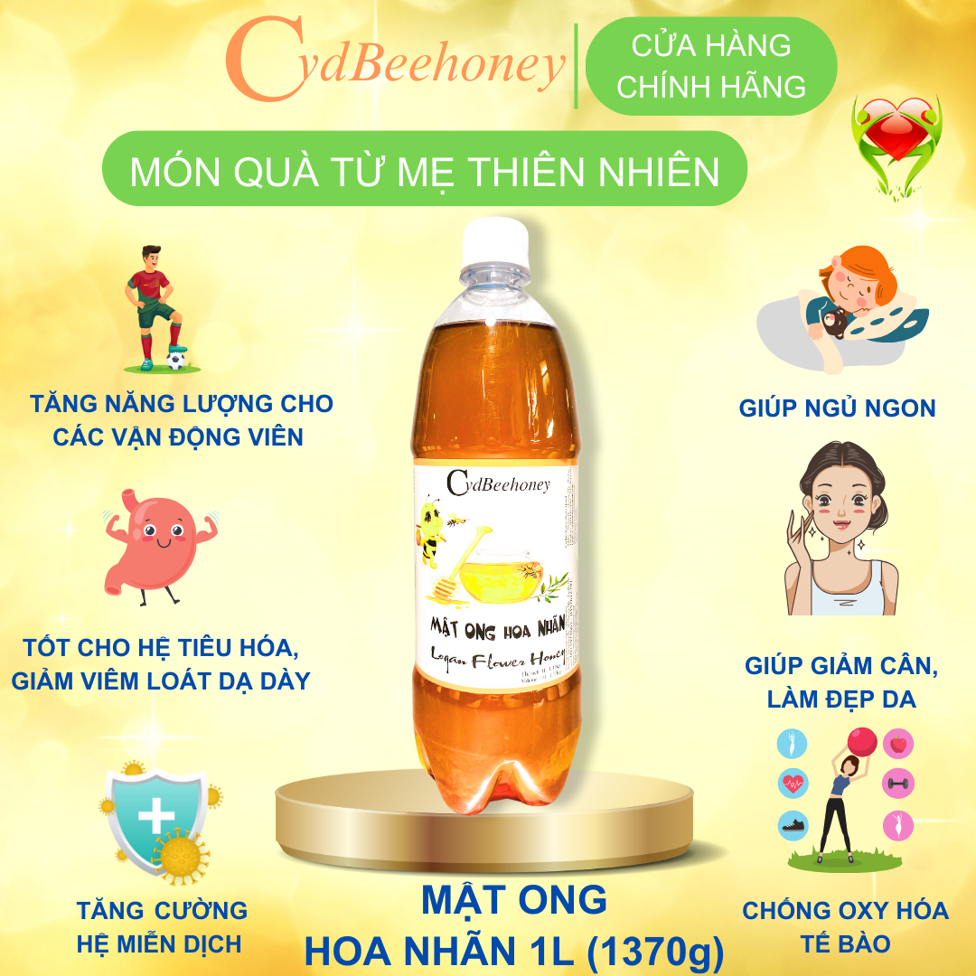 Mật ong hoa nhãn 1L Cvdbeehoney