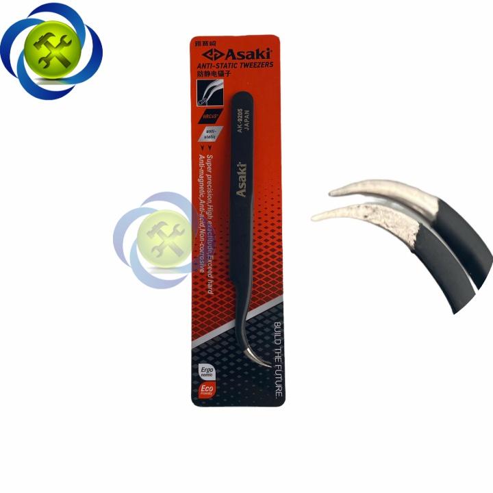 Nhíp gắp linh kiện mũi cong ASAKI AK-9205 dài 120mm