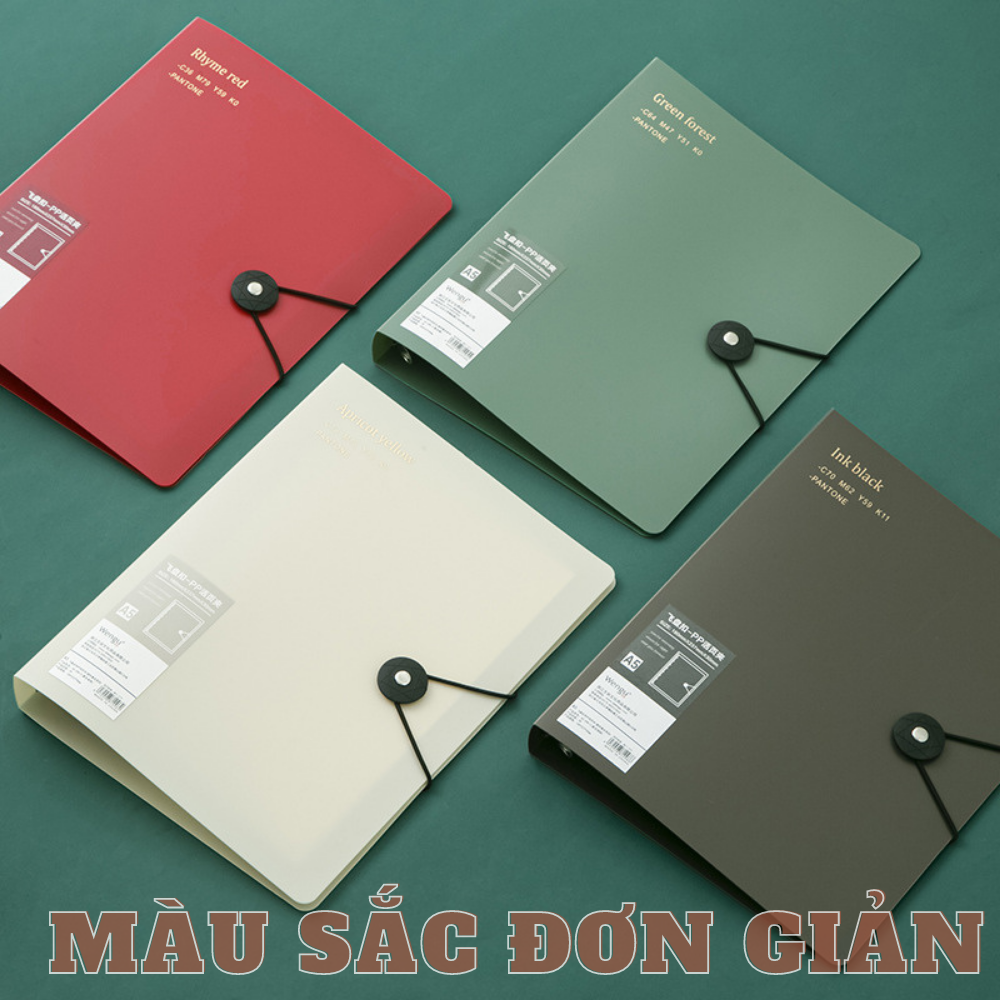 Bìa sổ tay nhựa / Bìa gáy còng Retro colors có thể thay lõi, ruột sổ nhiều size