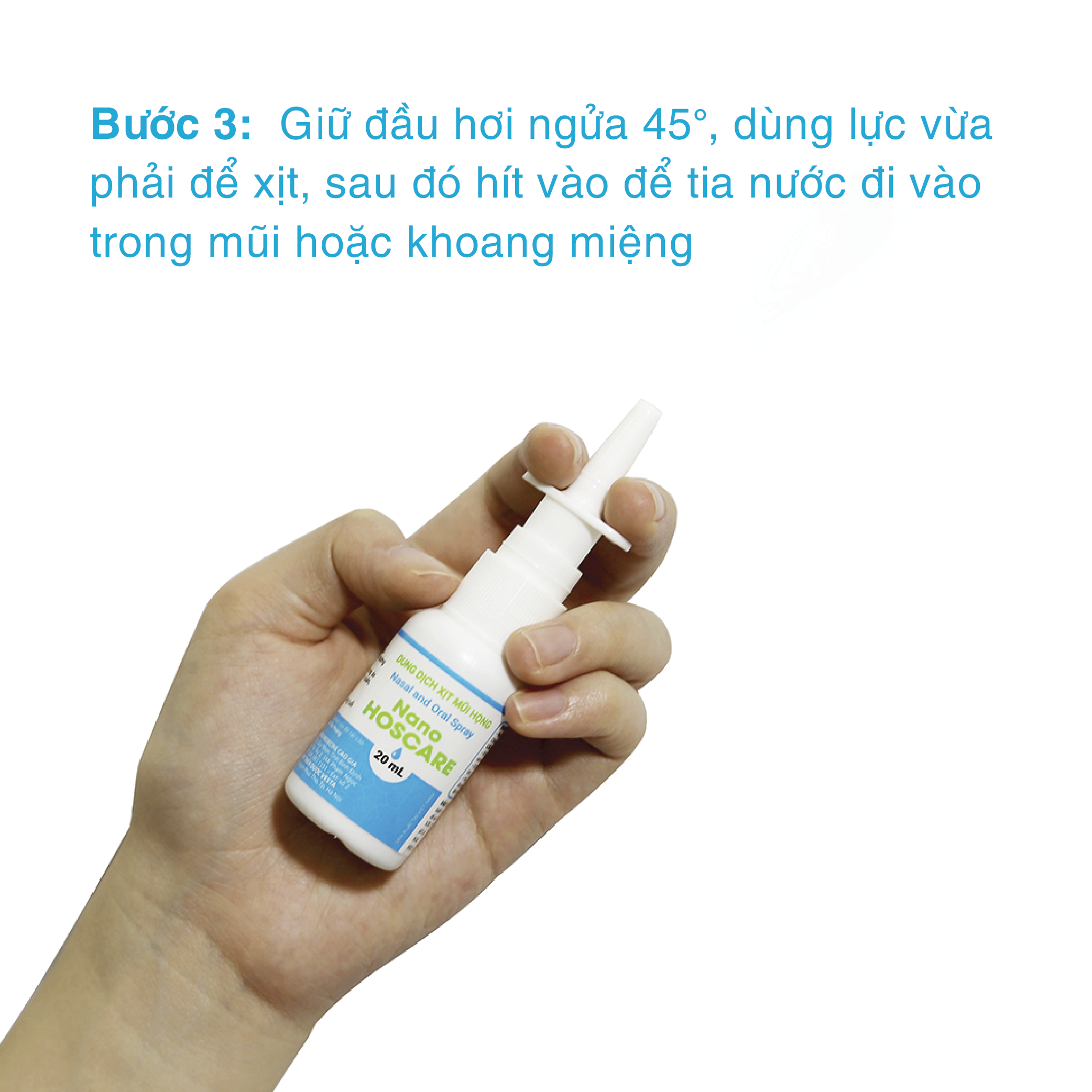 Xịt mũi xoang Nano HOSCARE 20ml - Giảm viêm xoang, nghẹt mũi, viêm mũi, viêm họng