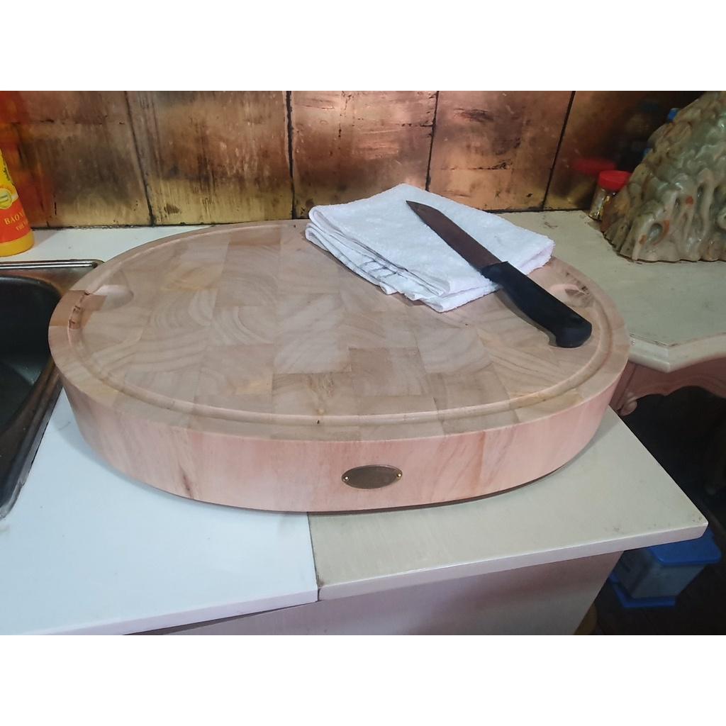 Thớt gỗ hình trái xoan | Oval chopping board OCB.21-MOQ