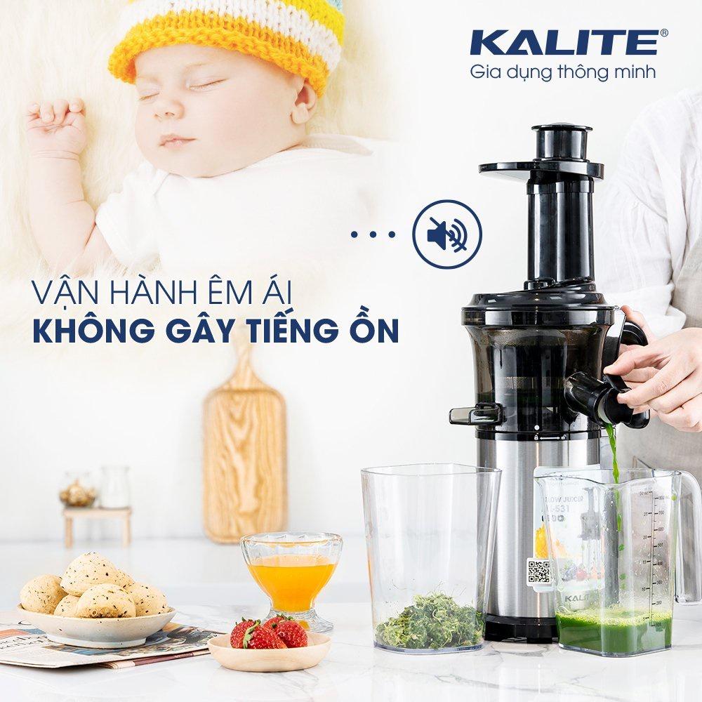 MÁY ÉP CHẬM KALITE KL531 CS 200W CÔNG NGHỆ CHÂU ÂU,LỌC MỊN BẰNG INOX 304 HÀNG CHÍNH HÃNG