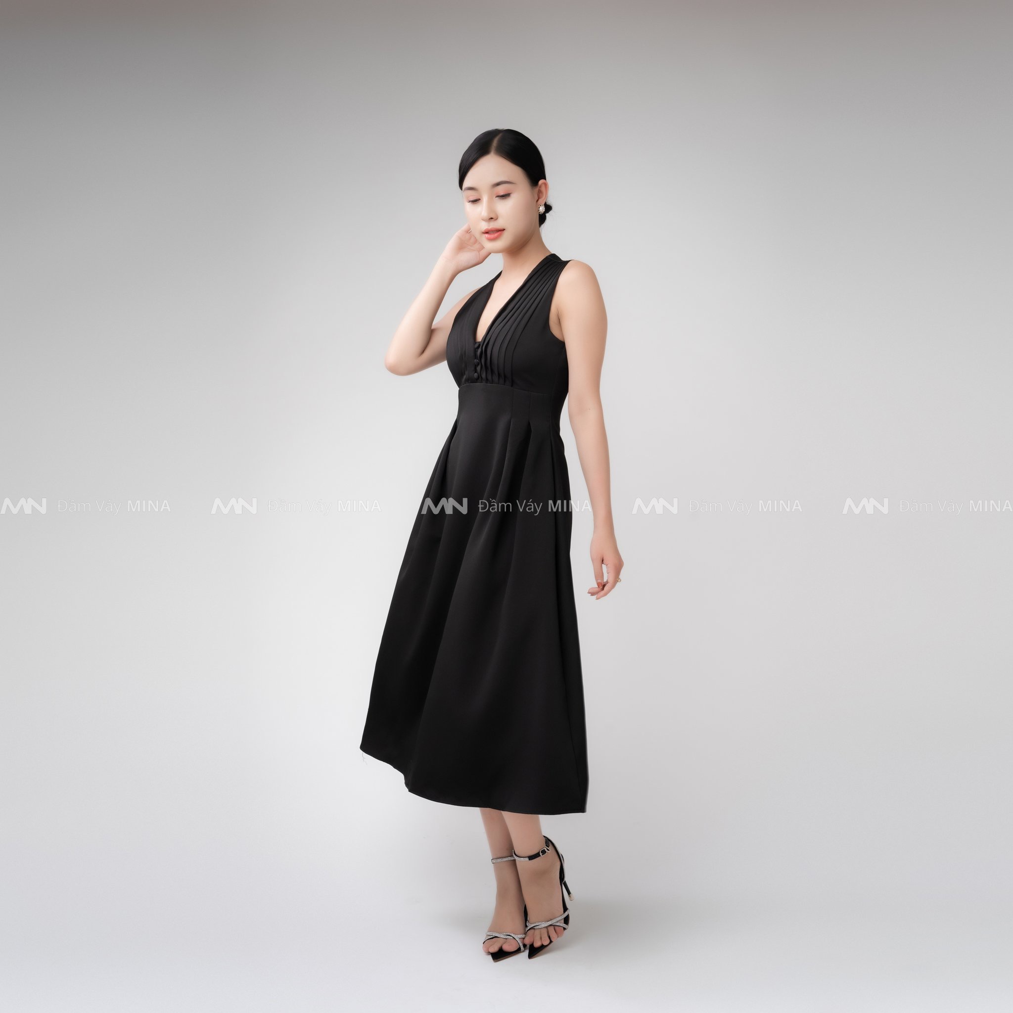 Đầm trắng dự tiệc thiết kế cao cấp dáng xoè màu trắng chất liệu Cotton phù hợp dạo phố, dạ hội MN182