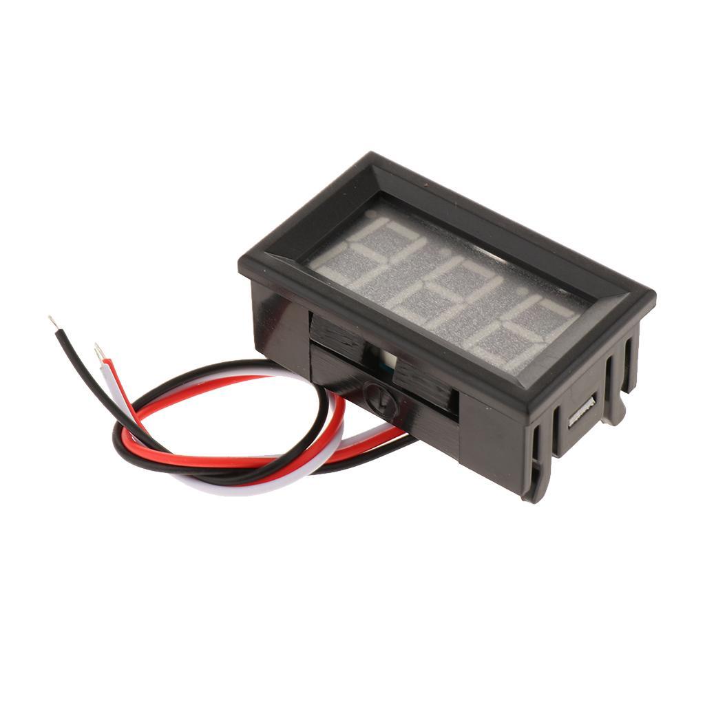 0.56 Inch LED Digital Display Voltmeter, 3 Wire 3-Digit Green LED Panel, DC 0-100V for Car Motor Auto