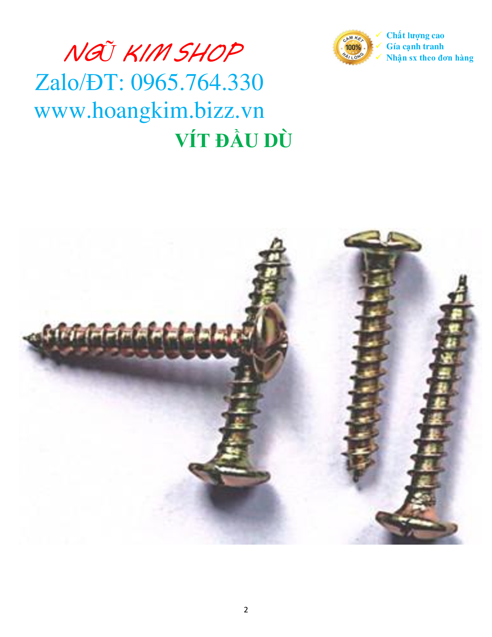 VÍT ĐẦU DÙ M4, M5, M6, M6.5