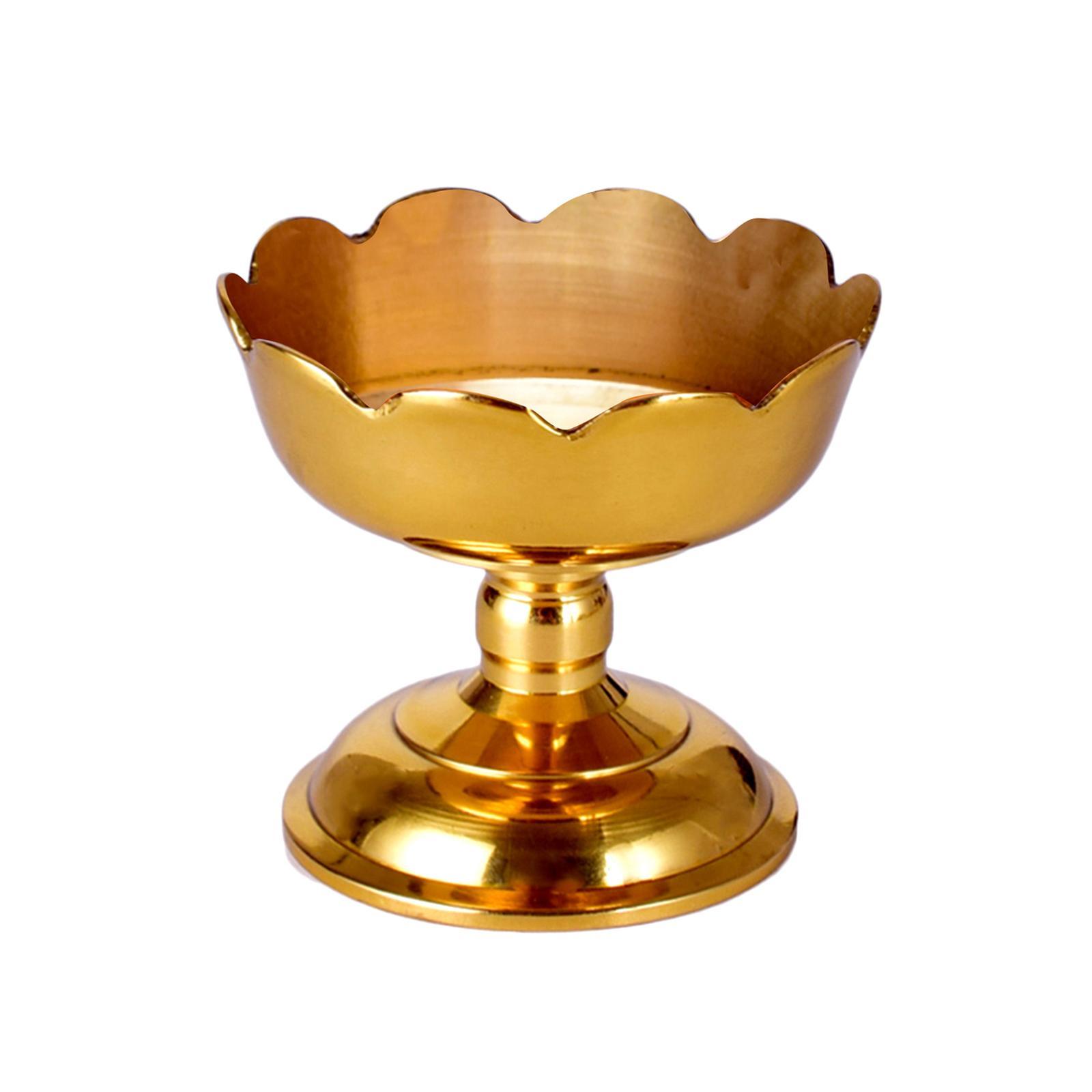 Metal Tibetan Ghee Lamp Holder Table Centerpiece Buddhist Light Holder