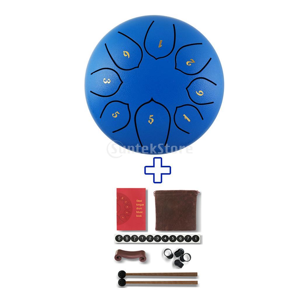 6 Inch Alloy Steel Tongue Drums C Key 8 Notes Hand Drums