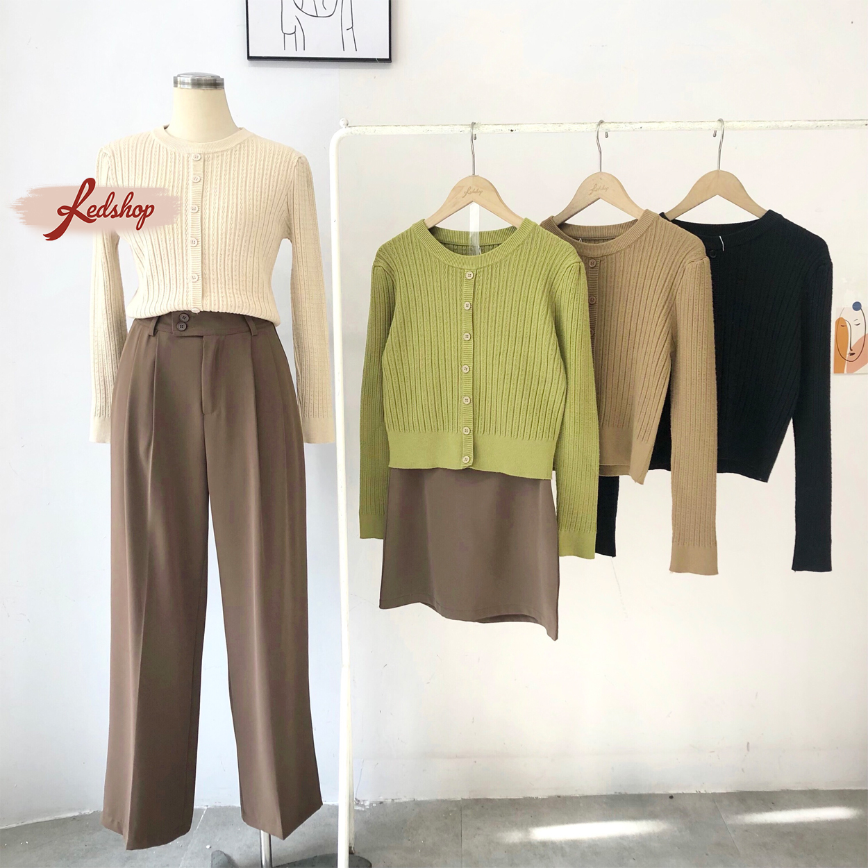 Áo len nữ sọc dọc phong cách Hàn Quốc Red Shop 29989