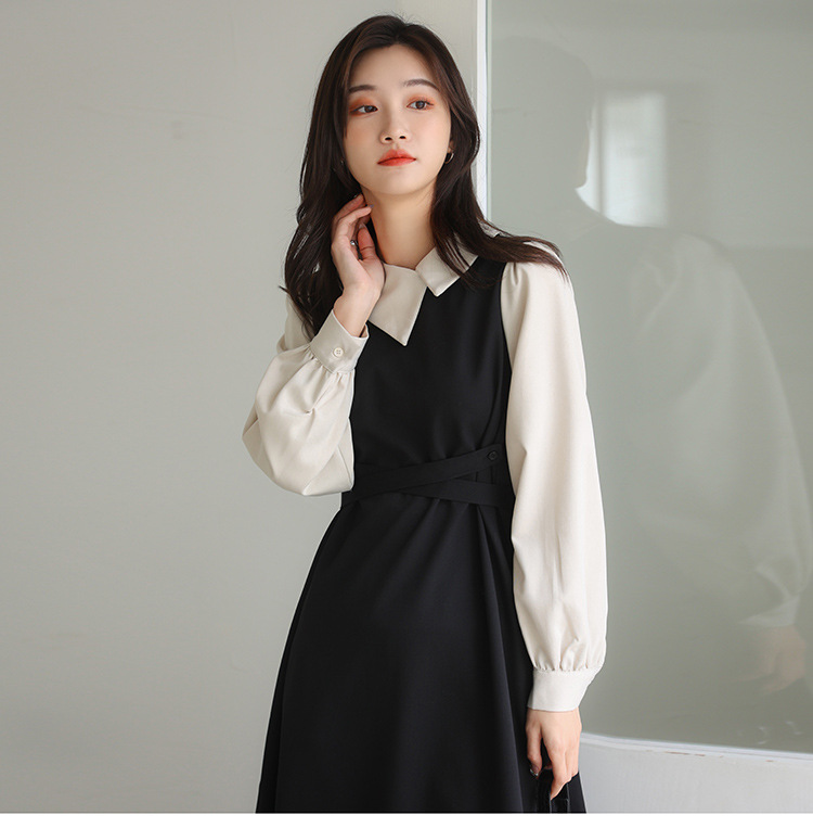 Hình ảnh Váy nữ dài tay phong cách Hàn Quốc mã 6057