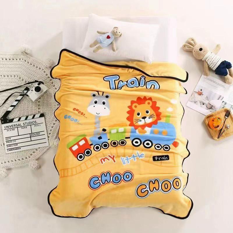 Chăn cho bé đi học chăn tuyết nhung cho bé hình ngộ nghĩnh chất tuyết nỉ nhung mềm mịn, rất an toàn cho bé KT 1m x 1m4