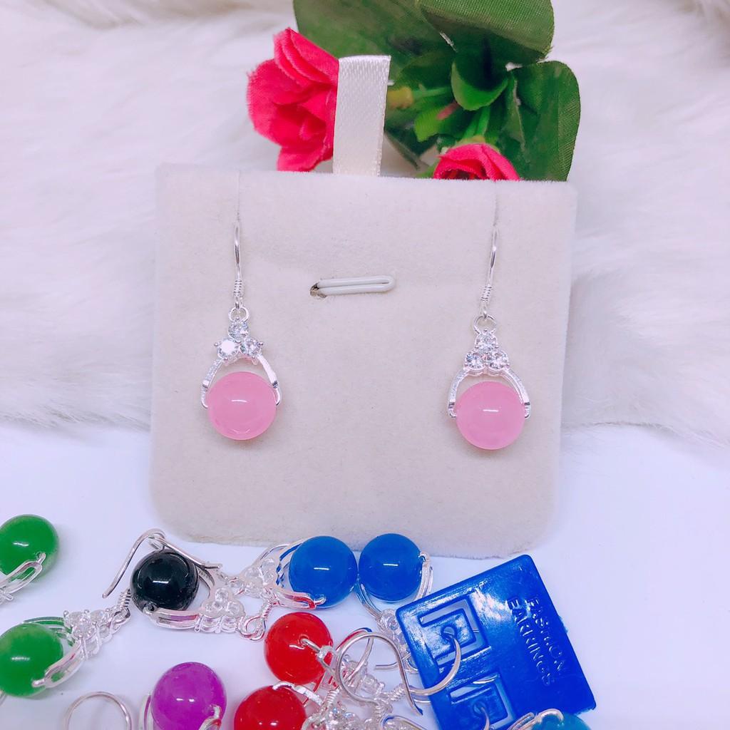 BÔNG TAI PHONG THỦY LOẠI MÓC CÂU 3 ĐÁ -