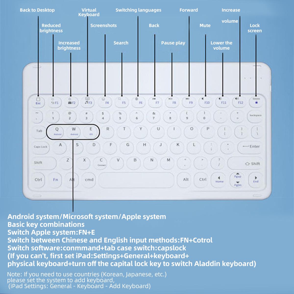 Dành Cho iPad Bàn Phím Và Chuột Máy Tính Bảng Bluetooth Không Dây Bàn Phím Và Chuột Cho Android Windows IOS Điện Thoại Máy Tính Bảng Laptop