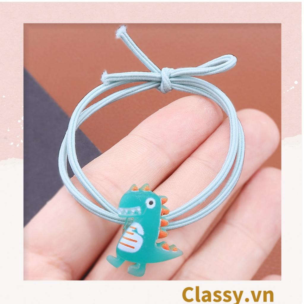 01 dây cột tóc đính hình chú khủng long trong suốt dễ thương Classy , bền chắc giá rẻ, nữ tính PK916