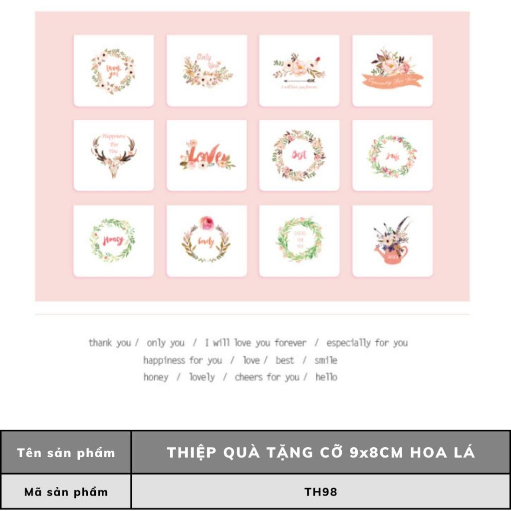 Thiệp quà tặng vintage gắn hình nổi cỡ 8x6 cm