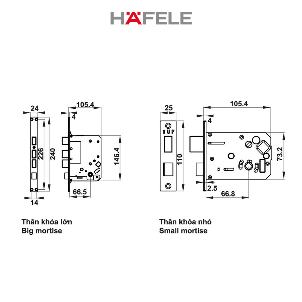 Khóa điện tử Hafele EL7200-TC , thân khóa nhỏ - 912.05.714 Xuất xứ Hàn Quốc (Hàng chính hãng)