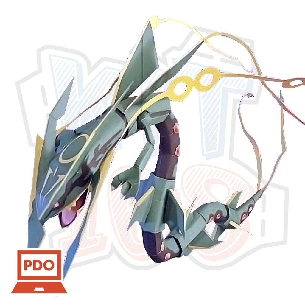 Mô hình giấy Anime Pokemon Mega Rayquaza