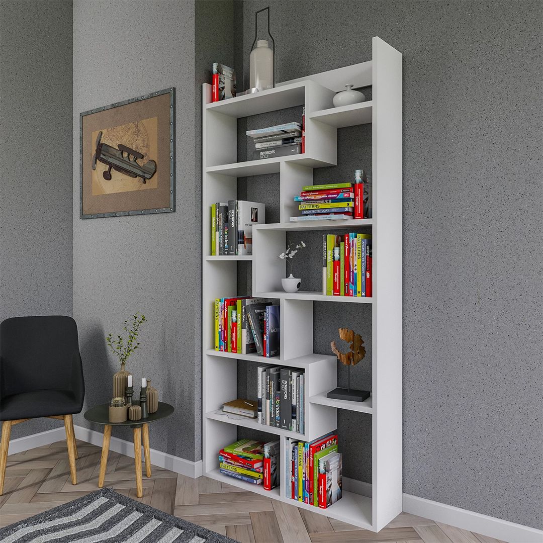 Giá sách trang trí thiết kế hiện đại làm bằng gỗ MDF SMLIFE Balurgphat