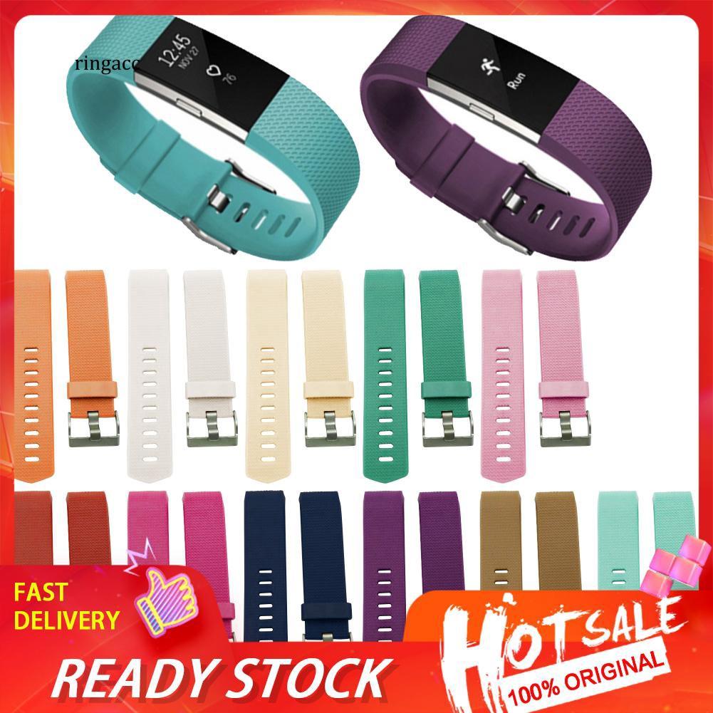 Dây Đeo Thay Thế Chất Liệu Cao Su Thiết Kế Sọc Gân Độc Đáo Cho Fitbit Charge 2