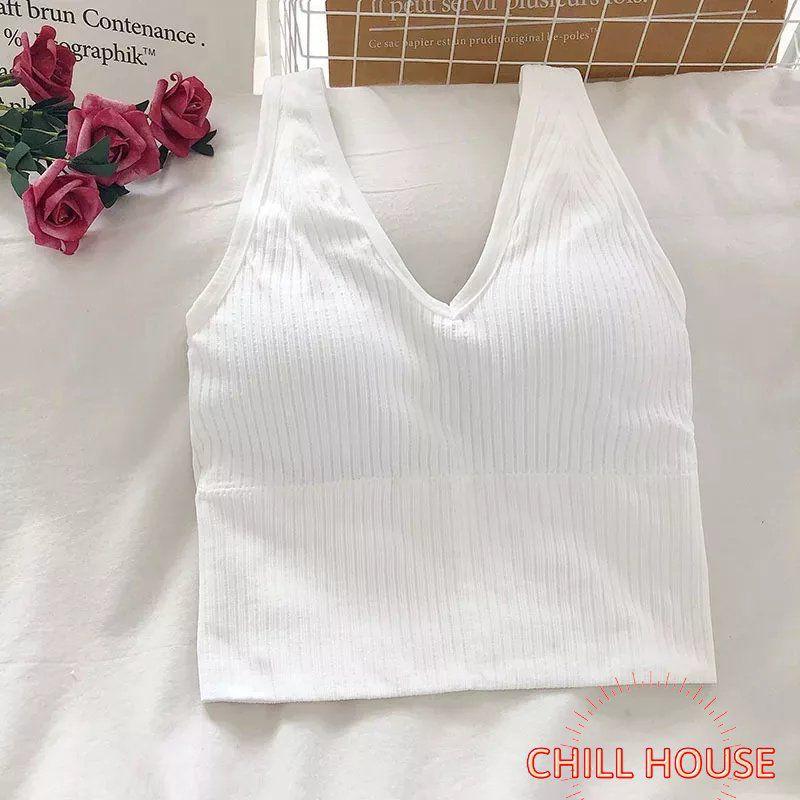 Áo BRA gân dáng dài quai to sang chảnh 1991 - CHILLHOUSE