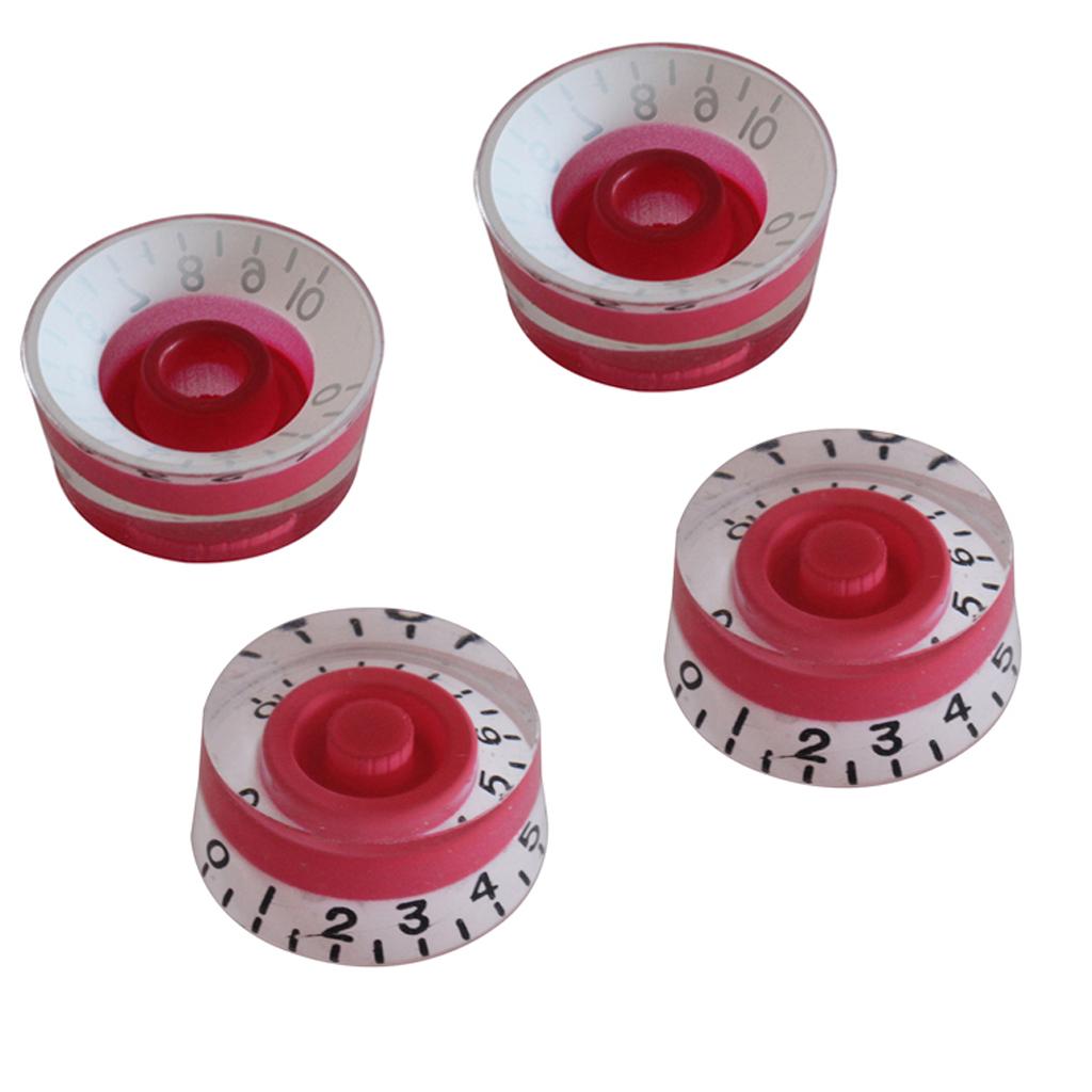Baoblade 4X Đàn Guitar Tập Tông Núm Điều Khiển Núm cho Đàn Guitar Điện Đỏ