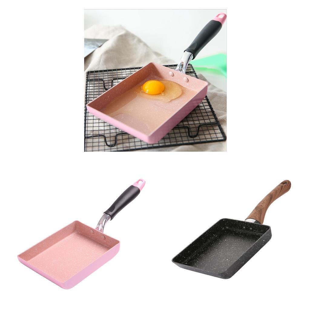 2X Japanese Non-Stick Fry Pan Skillet Tamagoyaki Sandwich Cookware 5"x7" Black