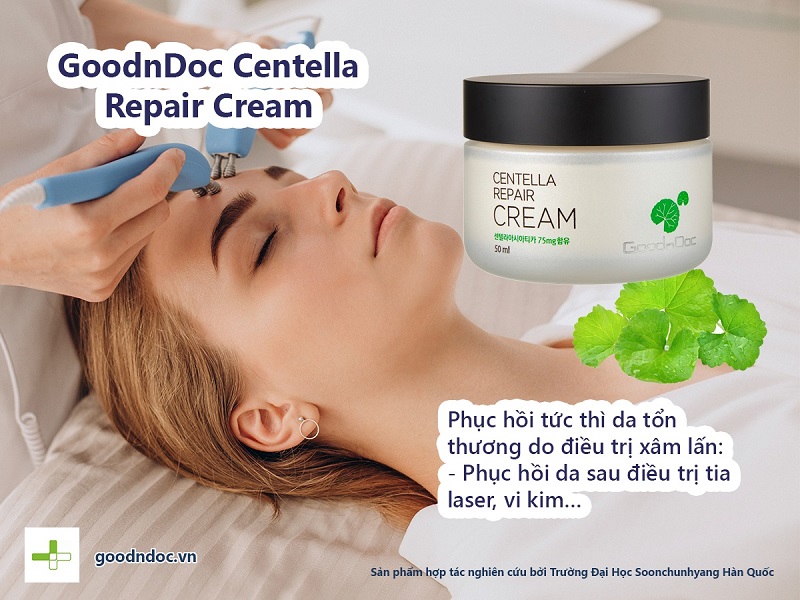 Kem dưỡng ẩm rau má GoodnDoc giá bao nhiêu, KEM PHỤC HỒI - DƯỠNG TRẮNG DA Rau Má GoodnDoc Centella Repair Cream 50ml