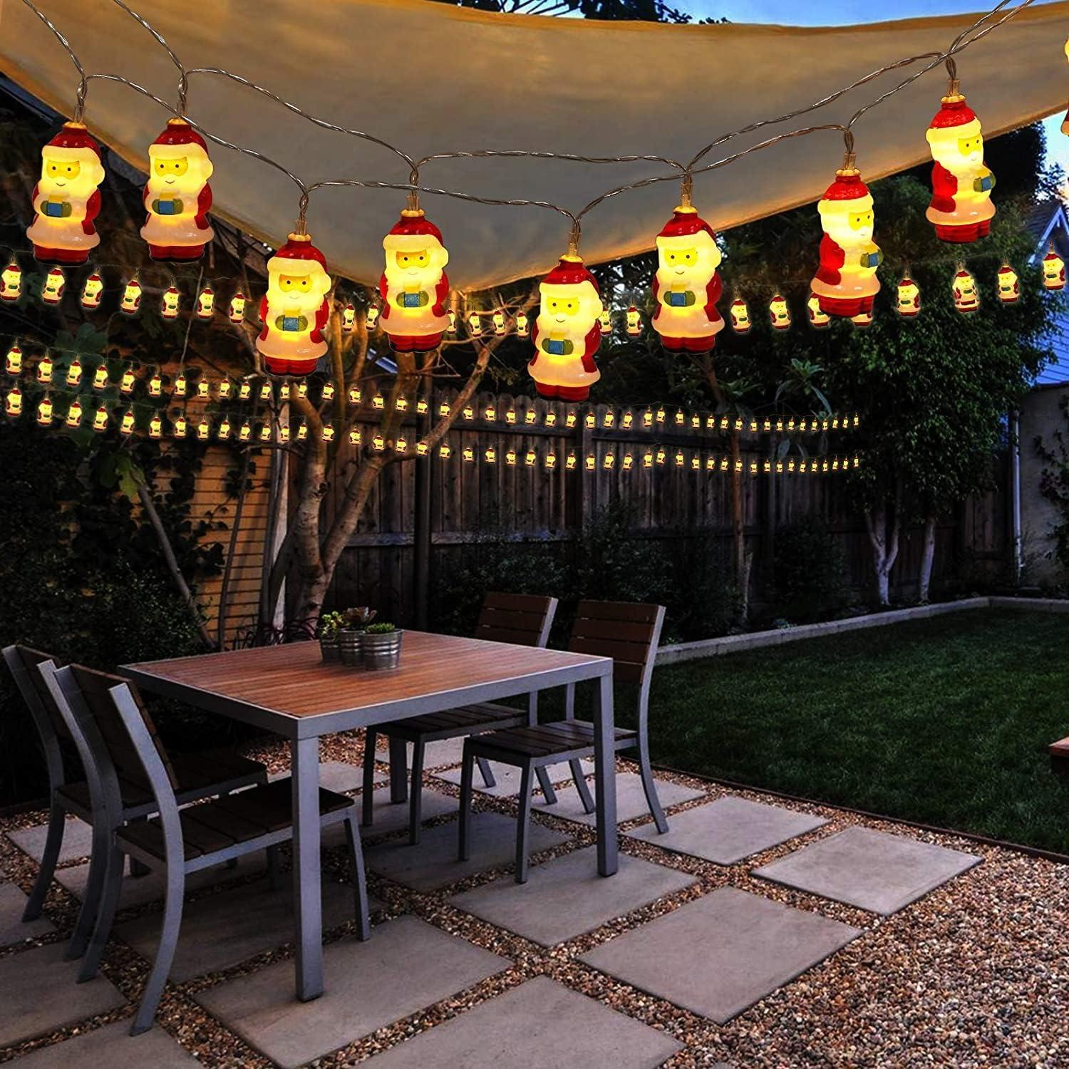 Ánh sáng trang trí Giáng sinh, 2m 10 LED LIGHT Giáng sinh có thể nói được Cha Giáng sinh , không thấm nước, vườn, sân thượng lễ hội, Giáng sinh, nội thất, trang trí bên ngoài