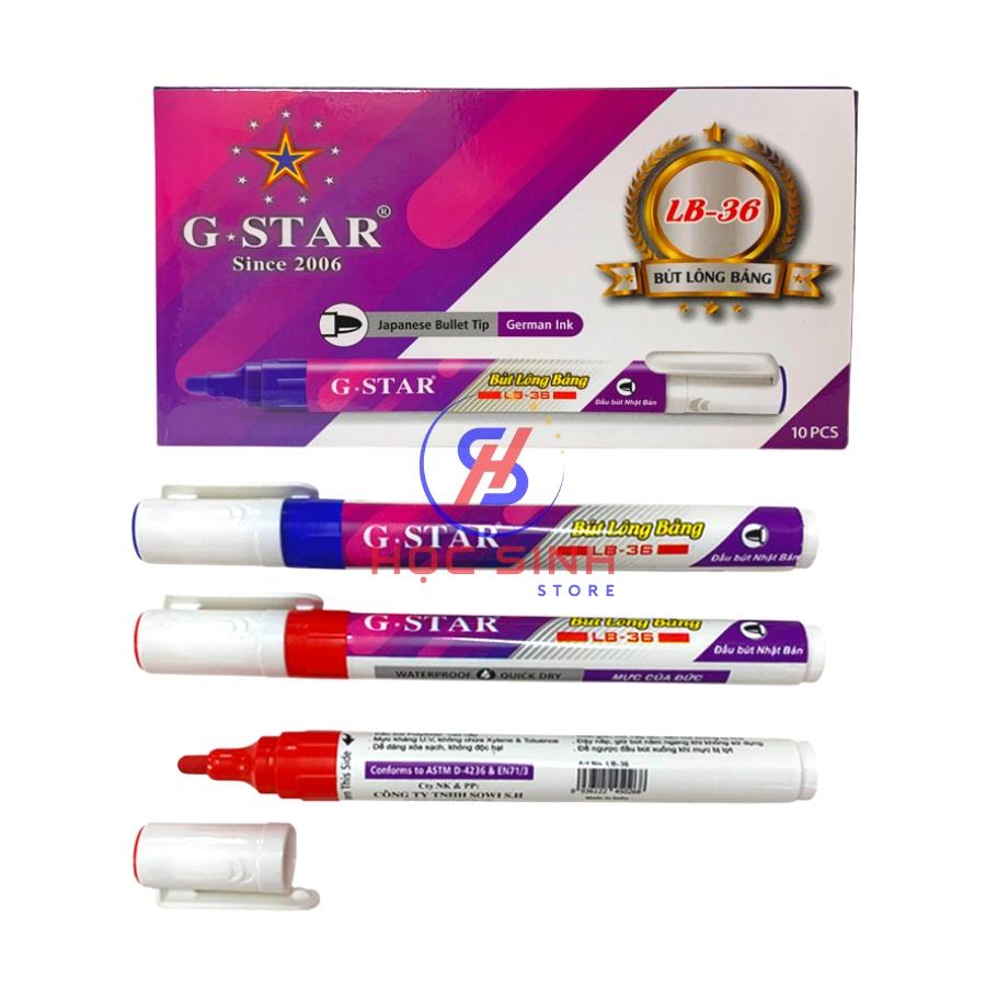 Hộp 10 Cây Bút Lông Bảng Gstar LB-36 Xanh, Đỏ Sản Xuất Tại Ấn Độ