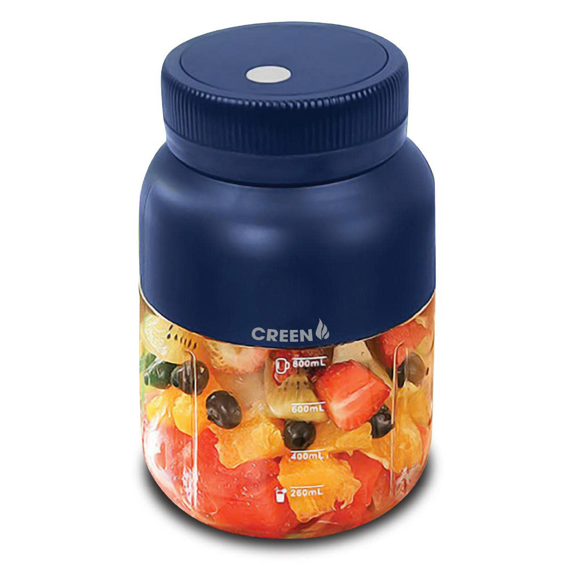 Máy Xay Sinh Tố Cầm Tay CREEN CR-BL800, Dung tích 800ml 80W, Pin Lithium 3000mAh, Lưỡi Kép 38 Cánh - Hàng Chính Hãng